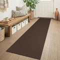 KOZYFLY Runners for Hallways 2x6 ft Washable Kitchen Runner Non Slip Rubber Backed Hall Runners Cotton Entryway Runner Rugs Floor Carpet for Indoor Backdoor Bedroom Kitchen, Brown/Dark Brown