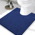 Smiry Luxury Chenille Toilet Rugs U-Shaped 24x20, Soft Absorbent Non-Slip Contour Bathroom Rugs for Toilet, Machine Washable Contoured Bath Mats, Royal Blue