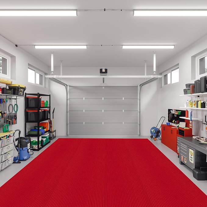 Ottomanson 6'6" x 22' Hallway Runner with Scraper Pile Extra Durable Non-Slip Rug Mat for Indoor & Outdoor Use - Ideal for Kitchen, Entryway, Patio & Garage - High-Traffic Carpet, Red