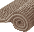 SUBRTEX Bathroom Rugs Chenille Bath Rug Soft Short Plush Bath Mat Soft Shower Mat Water Absorbent Shower Mat Quick Dry Machine Washable(Taupe Brown,18" x 24")