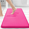 Smiry Memory Foam Bath Mat 30x20, Extra Soft and Absorbent Bathroom Mats, Non Slip Washable Carpet for Floor, Shower and Tub, Deep Pink