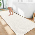 OLANLY Thick Bathroom Runner Rugs 59x24, Extra Soft Absorbent Chenille Bath Rugs, Rubber Backing, Machine Wash Dry, Long Bath Mats for Bathroom Floor, Tub and Shower, Home Decor Accessories, Ivory