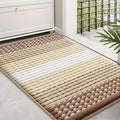 Kitinjoy Indoor Outdoor Door Mat, 36x24 Non-Slip Absorbent Dirt Trapper, Low-Profile Washable Inside Entrance Front Floor Mat, Sturdy Soft Entry Dotted Ombre Doormats for Entryway, Light Brown