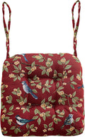 vctops Farmhouse Brid Print Chair Cushions with Ties U-Shaped Soft Comfortable Chair Pads Non Slip Seat Cushions for Indoor Dining Room and Kitchen Chairs (Red,18"x18")
