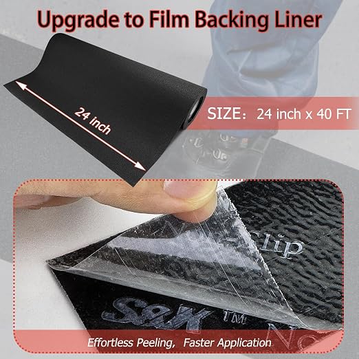 S&X Anti Slip Tape 24" x 40 FT Wide Non Skid Roll – High Traction Grip Tape Friction Abrasive Adhesive for Stairs Steps Ramps Boats Outdoor Waterproof