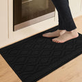 COSY HOMEER-Kitchen-Rugs-and-Mats 20"x30" Non Slip Kitchen Mats for Floor Absorbent Kitchen Rug Washable Kitchen Standing Floor Mat for Sink Mat,Throw Rug,Entry,Laundry,Black
