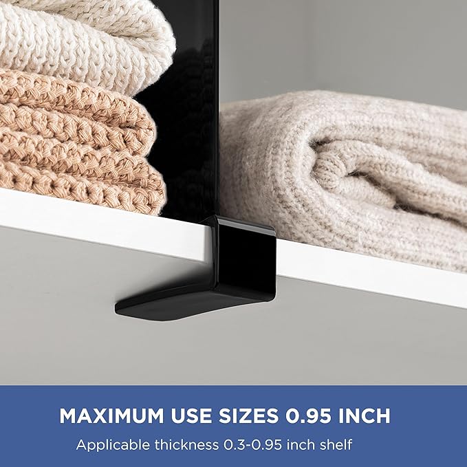 HBlife 6 Black Shelf Dividers, Vertical Purse Organizer for Closet Perfect for Sweater, Shirts, Handbags in Bedroom and Kitchen, Adjustable Acrylic Bookshelf for Organization