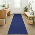 KOZYFLY Woven 2x7 Washable Kitchen Runner Rug, Non Slip Runners for Hallway, Cotton Entryway Runner, Braided Floor Carpet for Entry, Kitchen, Bedside, Hall, Royal Blue/Navy