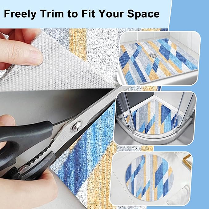 Square Shower Mat, 32x32 Inch Extra Large Non Slip Shower Mats for Inside Shower, Soft PVC Loofah Shower Mat Anti Slip Quick Drying, Shower Stall Mats for Home, Holtel, Bathroom