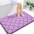 OLANLY Memory Foam Bath Mat Rug 47x32, Ultra Soft and Absorbent Bathroom Rugs, Non-Slip, Comfortable, Machine Washable Bath Carpet for Bathroom Floor, Tub, Shower and Home Decor Accessories, Lavender