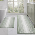 BSICPRO Bathroom Rugs and Mats Sets, 2 Piece Thick Absorbent Chenille Bath Mat Rug Set Non Slip, Soft Bath Room Floor Mats for Bathroom, Machine Washable (20" x 47" Plus 16" x 24",Greyish Green)