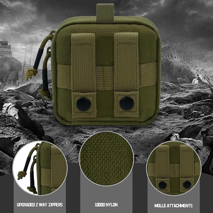 2 Pack Small Admin Pouch, 1000D Tactical Molle Mini Tool EDC Waist Belt Pouches Bag for Vest Backpack