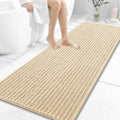 OLANLY Long Bathroom Rugs Runner 59x24, Thick Soft and Absorbent Chenille Bath Mat, Non-Slip, Machine Washable Quick Dry Bath Rugs for Tub Shower Floor, Home Decor Accessories, Beige