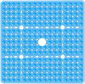Large Square Shower Mat 27 x 27 Inch Clear Blue, Non Slip Shower Bathtub Mats for Inside Shower with Big Suction Cups Drain Holes, Anti Slip Bathroom Floor Stall Mats, Easy Clean, BPA-Free