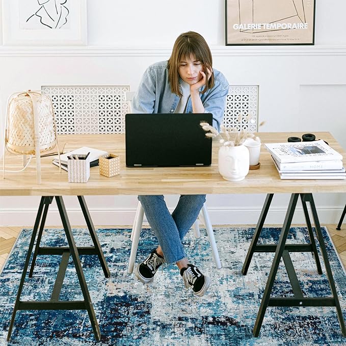 Office Chair Mat for Hardwood Floor, 72"x48" Easy Glide Computer Chair Mat Protector for Rolling Chair Under Desk Rug Nonslip Backing, Machine Wash