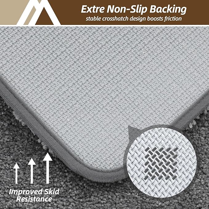 COSY HOMEER Bath Rugs for Bathroom Extra Thick - Anti-Slip Bath Mats Soft Plush Yarn Shaggy 100% Strong Mirco Polyeste Mat Living Room Bedroom Mat Floor Water Absorbent(Dark Grey,24x36 - Inches)