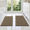 Smiry Bathroom Rugs Sets 2 Piece, Soft Absorbent Chenille Machine Washable Non Slip Shaggy Bath Rug Set for Tub, Shower, and Floor (34x21+30x20, Camel)