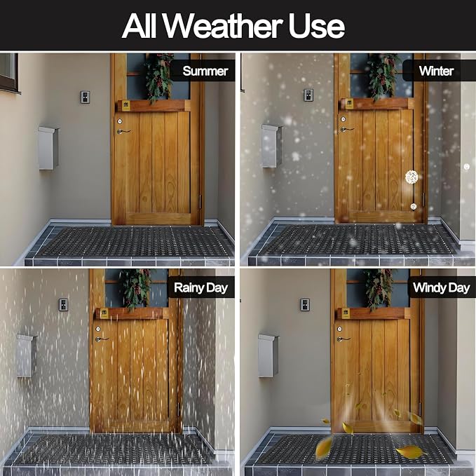 Nexboraque Anti Fatigue Rubber Floor Mats, 24 x 36 Inch Non-Slip Restaurant Mat Door Mat Drainage Mat for Indoor Outdoor Wet Area, Pool Entry, Garden - Black