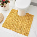 Toilet Rugs U-Shaped Mat 24x24, Contour Bathroom Mat - Ultra Soft & Absorbent Chenille, Quick-Dry, Machine Washable with Non Slip Barrier Backing, Yellow