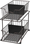 SimpleHouseware 2 Tier Cabinet Wire Basket Drawer Organizer, Brown