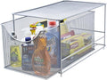 Sorbus® Cabinet Organizer Drawer with Cover—Mesh Storage Organizer w/Pull Out Drawers—Stackable, Ideal for Countertop, Cabinet, Pantry, Under the Sink, Desktop and More (Silver Bottom Drawer)