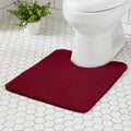 MINIDEAR Toilet Rugs 24x20 - U Shaped Wine Red Thick Memory Foam Contour Rugs,Ultra Soft & Plush Fluffy, Non-Slip, Quick Dry, Absorbent Washable Floor Microfiber Mat for Home Decor Accessories