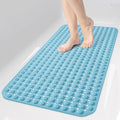 OTHWAY Bath Tub Shower Mat Non Slip, Bathtub Floor Liner Mats for Inside Shower Bathroom, Suction Cups and Drain Holes for Feet Scrubbing, Machine Washable, Soft on Feet, 35x16 Inch, Blue