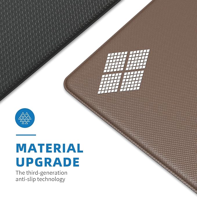 Kitchen Mats for Floor 2 Piece - 17"x29"+17"x47" Anti Fatigue Mats for Kitchen Floor - Non Slip Cushioned Rugs for Standing - Black