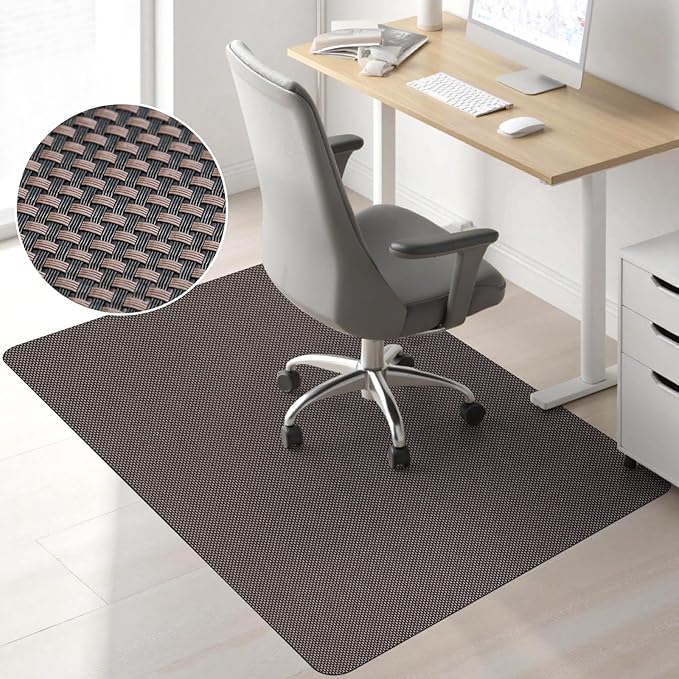 Sycoodeal Chair Mat,36" x 55" Office Chair Mat for Hardwood and Tile Floor, Heavy Duty Floor Protector for Rolling Chairs,Non-Slip,Computer Mat for Home Office(Coffee)