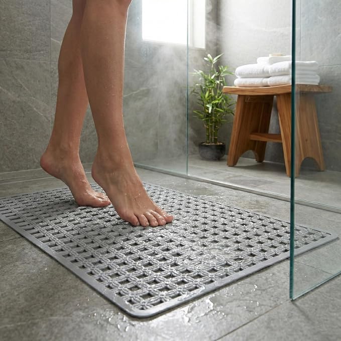 BEEHOMEE Bath Mats for Tub Kids,Baby Toddler - Large Cartoon Non-Slip Bathroom Bathtub Anti-Slip Shower Mats for Floor 27x15,Machine Washable XL Size Bathroom Mats (Grid Pattern 9)