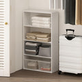 Furinno Reed Closet Organizers and Storage, 4-Tier Closet Organizer, Open Shelf Closet Storage, for Wardrobe, Bedroom, Living Room, White