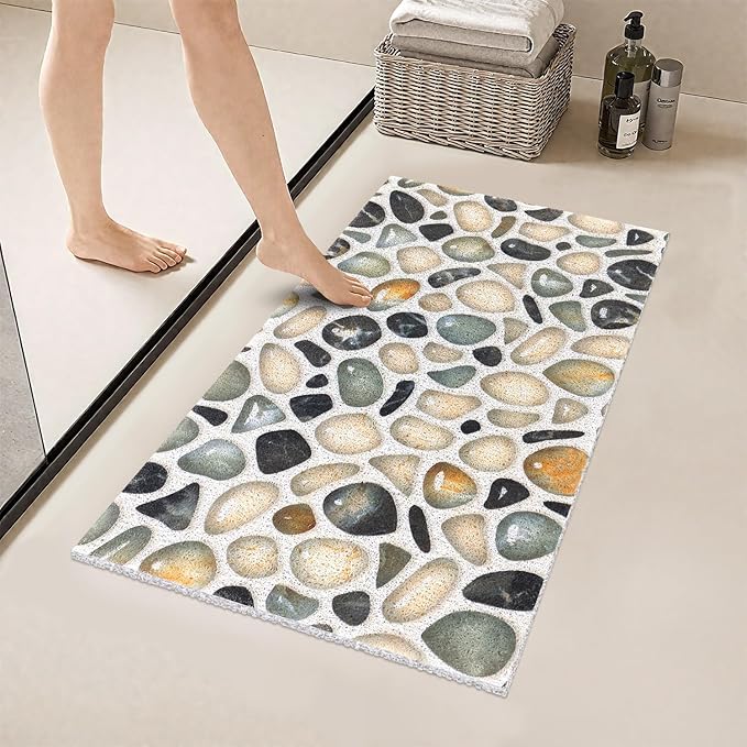 Bathtub Mat Non Slip - Anti Slip Shower Mat, Quick Drying Bath Tub Mats, Soft PVC Loofah Foot Massage Mat, Bath Mat for Shower, Tub, Bathroom, Floor, Kitchen, Pool, Hotel