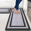 Mattitude Kitchen Mats Set of 2,Cushioned Anti-Fatigue Non-Skid Rug Sets Ergonomic Comfort Standing Mat for Kitchen, Floor, Office, Sink, Laundry, Black and Gray