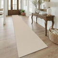 KOZYFLY Braided 2.5'x18' Runners Rugs for Hallway, Extra Long Washable Runner Rug, Woven Non Slip Kitchen Runner, Cotton Entryway Rug, Floor Carpet for Entry, Aisle, Hall, Ivory/Camel/Brown