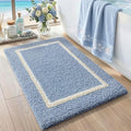 DEXI Bathroom Rugs 24x16, Absorbent Extra Soft Plush Microfiber Bath Mat for Bathroom, Non Slip Washable Bathmat Quick Dry for Shower Floor, Sink, Tub, Laundry Room, Light Blue