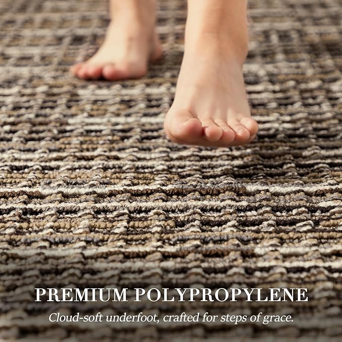 Kitchen Rugs Sets of 2-Non Slip Kitchen Mats for Floor-Thick Stain Resistant Vintage Kitchen Floor Mat Runner Carpet for Hallways Entryway Laundry Room Washable（Brown 24"x79"+20"x47"）