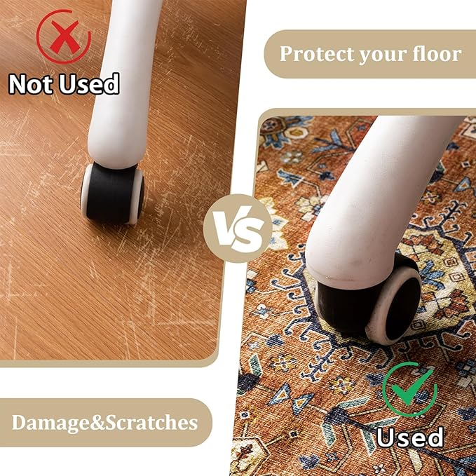 Office Chair Mat for Hardwood Floor, 48"x36" Easy Glide Computer Desk Mat Protector for Rolling Chair Under Desk Rug Nonslip Backing, Machine Wash, (Modern)