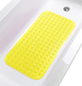 Large Non-Slip Bathtub & Shower Mat 31”x16” (Smooth/Non-Textured Tubs Only) Safe, Clean, Machine-Washable, Superior Grip&Drainage, Vinyl, Transparent Light Yellow