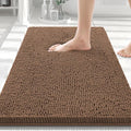 Smiry Luxury Chenille Bathroom Rugs 30x20, Extra Soft and Absorbent Shaggy Bath Mat, Machine Washable, Non-Slip Plush Carpet Runner for Tub, Shower, and Floor, Home Decor Accessories, Mocha