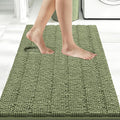 Bcoimo Large Bathroom Rug, Chenille Bath Mat with High Low Pile Design, Soft Absorbent Non Slip Bath Rug, Machine Washable Quick Dry Mat for Shower, Tub, Sink and Vanity