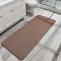 Bosap Bath Mat,Ultra Thin Bathroom Runner Rugs,Large Bath Mats for Bathroom,Quick Dry,Non-Slip,Machine Washable,Low Pile,Bath Rug,Shower Outside,Sink,Home Decor Accessories.Brown,3'x4'(36x48inch)