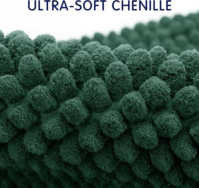 SUBRTEX Bathroom Rugs, 24" x 36" Chenille Bath Rug Soft Short Plush Bath Mat Soft Shower Mat Water Absorbent Shower Mat Quick Dry Machine Washable, Celadon