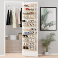 Whitmor 36 Pair Over The Door Shoe Organizer, 12 Tier Hanging Shoe Organizer, Heavy Duty Metal & Mesh Shoe Holder, Hanging Shoe Rack for Closet Organizer & Storage, 74"H x 21.7"W x 7.5"D, Beige