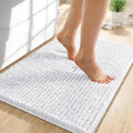 OLANLY Thick Small Bathroom Rugs 24x16, Extra Soft Absorbent Chenille Bath Rugs, Rubber Backing, Machine Wash Dry, Bath Mats for Bathroom Floor, Tub and Shower, Home Decor Accessories, White