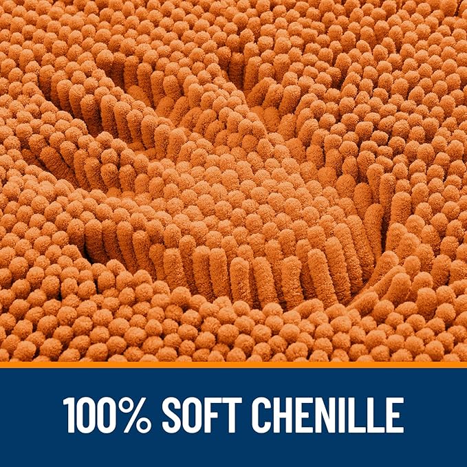 OLANLY Bathroom Runner Rugs 44x24, Extra Soft Absorbent Chenille Bath Rugs, Rubber Backing Quick Dry, Machine Washable Long Bath Mats for Bathroom Floor, Tub and Shower, Home Decor Accessories, Clay