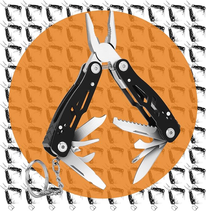 2PCS Bovgero Mini Multitool Pliers 15 in 1, Handmade Multi Tool Plier, Premium Keychain Multitool, Small Multi-tool, Birthday Fathers Day Gift for Men Him Husband Boyfriend Father Handyman