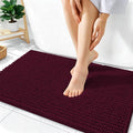 OLANLY Thick Bathroom Rugs 36x24, Extra Soft Absorbent Chenille Bath Rugs, Rubber Backing, Machine Wash Dry, Bath Mats for Bathroom Floor, Tub and Shower, Home Decor Accessories, Black Cherry