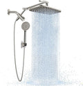 Veken 11.8" Brushed Nickel Rain Shower Head with Handheld, High Pressure Handheld Shower Heads with Multi Spray Modes,Rainfall Combo with 15" Metal Extension Arm,Detachable Dual Shower,Regaderas Para