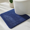 TYUU Toilet Rug, Ultra Soft Toilet Rugs U Shaped Machine Washable Non Slip Absorbent Quick Dry Toilet Mat with Rubber Backing, Navy Blue 20" x 24" U Shape