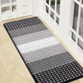 Kitinjoy Indoor Outdoor Door Mat, 47x17 Non-Slip Absorbent Dirt Trapper, Low-Profile Washable Inside Entrance Front Floor Mat, Sturdy Soft Entry Dotted Ombre Doormats for Entryway, Grey